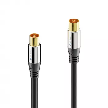 PURELINK Sonero Antennekabel 2m S-AC000-020 Premium, coaxiale stekker naar bus, 75 Ohm, dubbel afgeschermd, wit