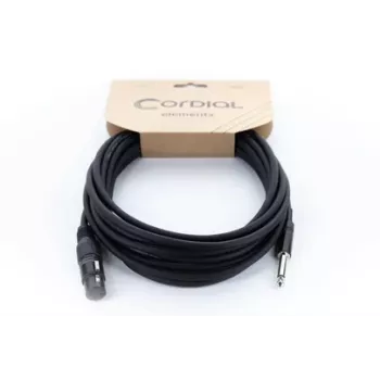 Cordial EM 10 FP XLR naar 6,3 mm mono jack audiokabel 10 m zwart 14752