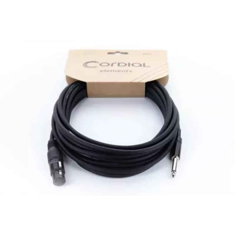 Cordial EM 10 FP XLR naar 6,3 mm mono jack audiokabel 10 m zwart 14752