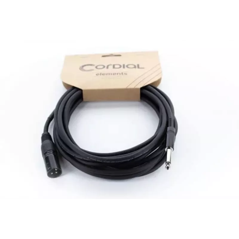 Cordial EM 5 MP XLR naar 6,3 mm mono jack audiokabel 5 m zwart 14753