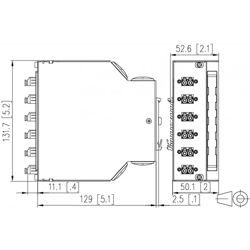 Metz 15024A07406-E OpDAT REGpro VIK 6xLC-D OS2 glasvezelverdeelbox, zuiverwit RAL 9010