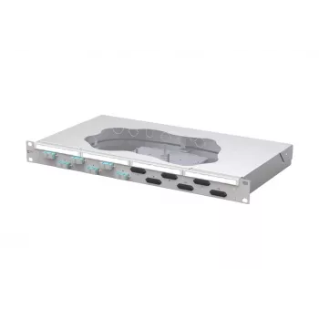 METZ CONNECT 1U 19-inch rackmontage las-patchpaneel, 6x SC-duplex OM3 multimode, 12 vezels, lichtgrijs 150455BA06-F
