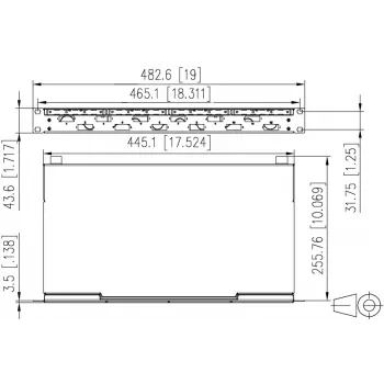 METZ CONNECT 1U 19-inch rackmontage las-patchpaneel, 6x SC-duplex OM3 multimode, 12 vezels, lichtgrijs 150455BA06-F