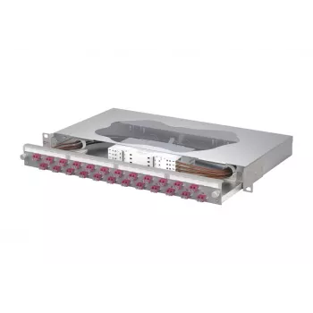 METZ CONNECT las-patchpaneel 24xLC-duplex OM4, 1U rackmontage, 48 vezels 1504677524-E