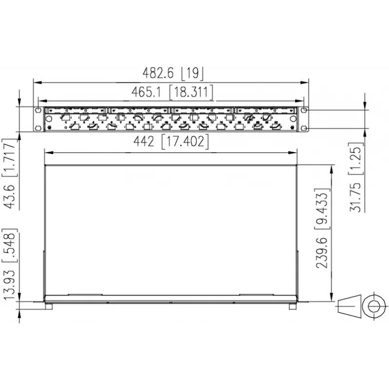 METZ CONNECT las-patchpaneel 24xLC-duplex OM4, 1U rackmontage, 48 vezels 1504677524-E