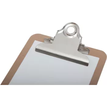 MAUL klembord MAULbill, hardboard, 115 x 265 mm, metaalklem, 15 mm capaciteit, afgeronde hoeken, bruin 2391770