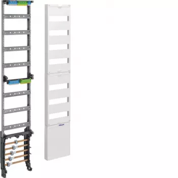 Hager ZH53XS verdeelmontagemodule, 12 TE, 7 rijen, N+PE klemmenblokken, lichtgrijs