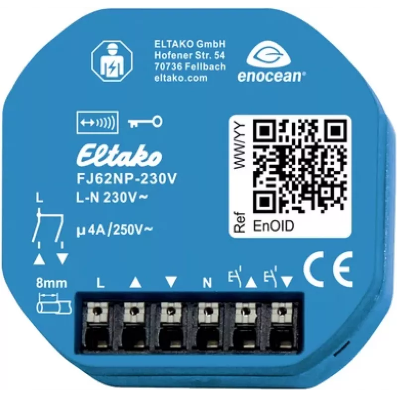 Eltako draadloze jaloezie- en rolluikactor FJ62NP-230V 4A/250V 30200535