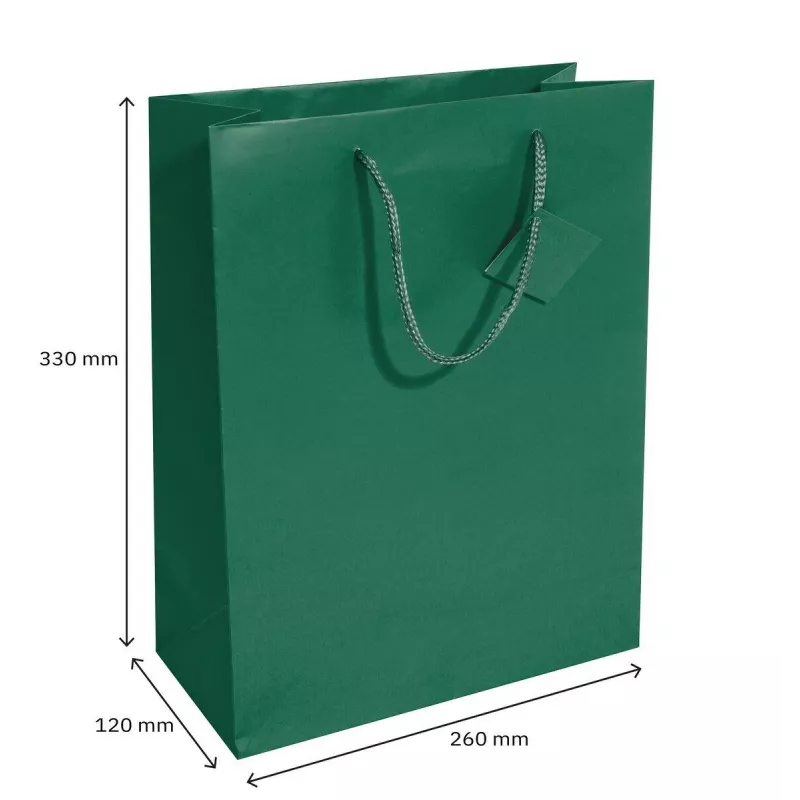 SIGEL GT500 opaalgroene grote cadeautas van papier met matte lak en cadeaulabel