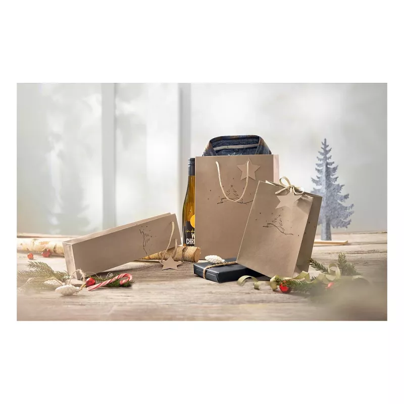 SIGEL cadeautas kerstboom, groot, bruin kraftpapier, 157 g/m², 1 stuk (GT037)