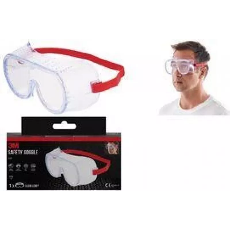 3M Classic 4700 Full-Vision veiligheidsbril, heldere polycarbonaat lens, directe ventilatie, 1 paar 4700-1