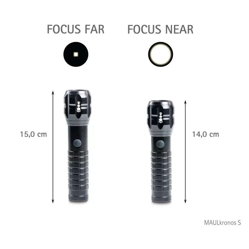 MAUL MAULkronos S LED-zaklamp, 192 lumen, spatwaterdicht, zwart 8182390