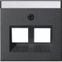 Gira System 55 afdekplaat voor Modular Jack 30° 2-voudig antraciet 264028
