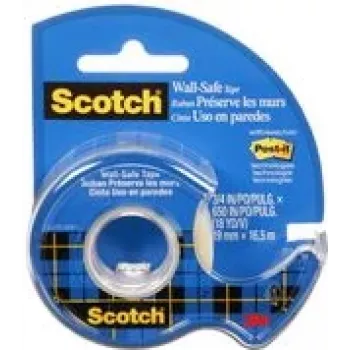 3M Scotch Wall-Safe plakband met handafroller, 19mm x 16,5m, transparant, residuvrij verwijderbaar 183-EFDG