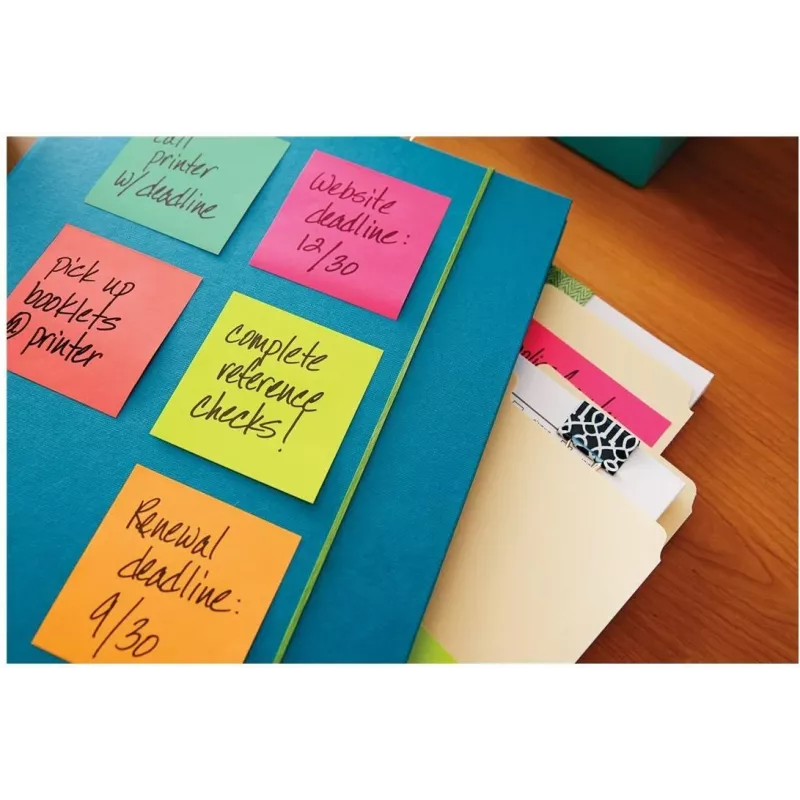 3M Post-it Notes 655-6-POP, 127 x 76 mm, powerpink, 100 vel, herbruikbaar