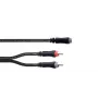 Cordial 14889 audio Y-adapterkabel 3,5mm stereo jackbus naar 2x RCA bus 0,3m zwart PVC twin-kabel