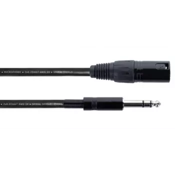 Cordial EM 3 MV XLR naar 6,3 mm TRS jack audiokabel, 3 m, zwart 14812