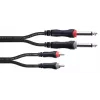 Cordial 14840 audiokabel 6,3 mm mono jack naar RCA 1,5 m zwart