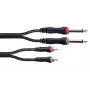 Cordial 14840 audiokabel 6,3 mm mono jack naar RCA 1,5 m zwart