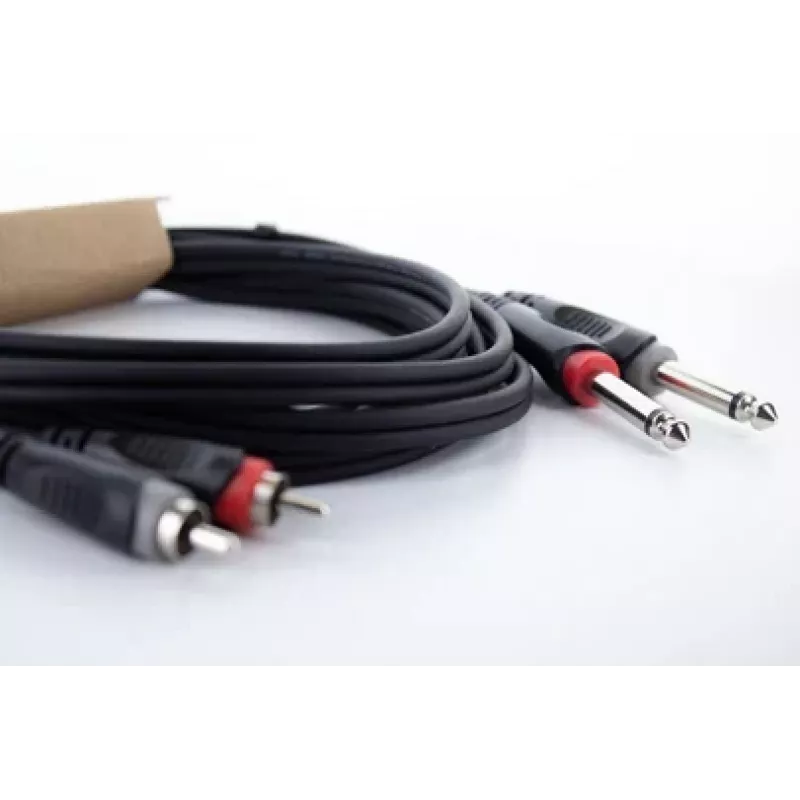 Cordial 14840 audiokabel 6,3 mm mono jack naar RCA 1,5 m zwart