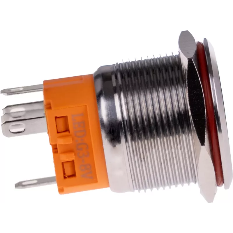JOY-IT BUTTON22A-M-RD drukknop (maakcontact), 22 mm, rood, 250 V AC, 3 A, 1 NO, IP67, IK10