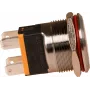 JOY-IT Button22C-02 drukschakelaar met vastzetfunctie, rood, 240 V AC, 15 A, IP67, IK10, paneelmontage