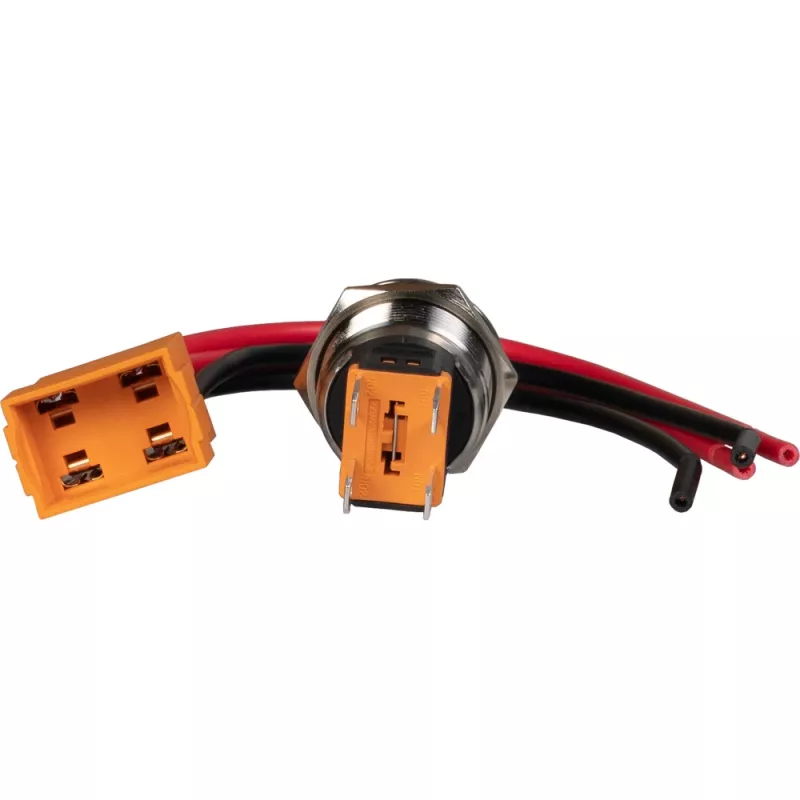 JOY-IT Button22C-02 drukschakelaar met vastzetfunctie, rood, 240 V AC, 15 A, IP67, IK10, paneelmontage