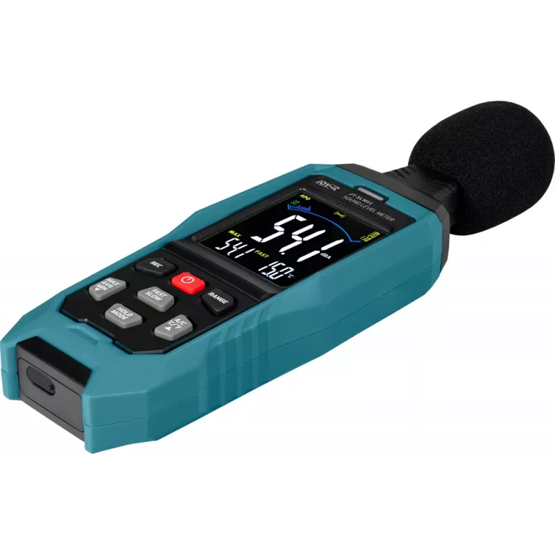 JOY-IT JT-SLM01 geluidsniveaumeter met kleurendisplay en datalogger, 30-130 dB, 31,5 Hz - 8 kHz