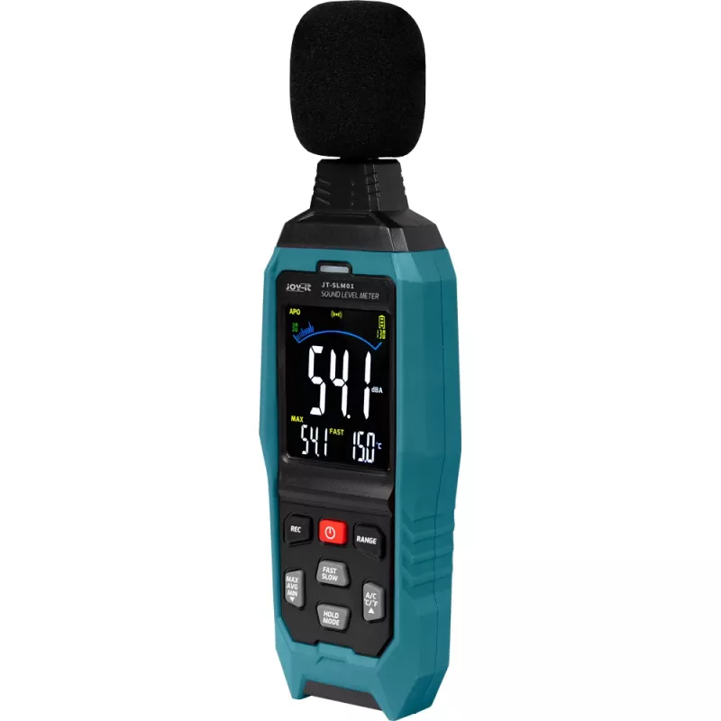 JOY-IT JT-SLM01 geluidsniveaumeter met kleurendisplay en datalogger, 30-130 dB, 31,5 Hz - 8 kHz