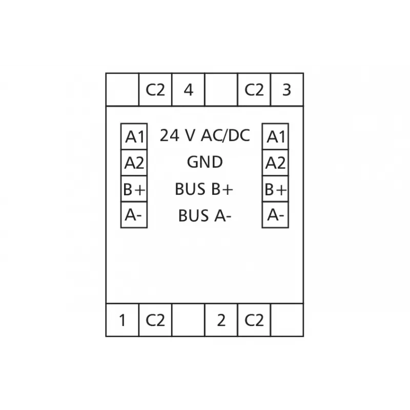 METZ MR-F-AO4 Modbus RTU analoog uitgangsmodule, 4 kanalen, RS485, 16-bit, DIN-rail 110835130270