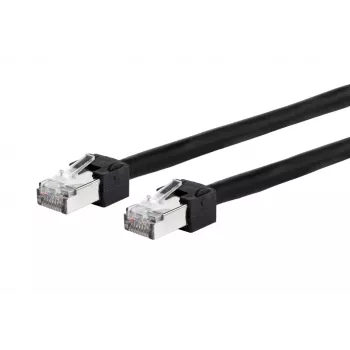 METZ CONNECT 13084U1500-E Cat.6 Ultraflex500 VoIP-patchkabel RJ45 stekker naar RJ45 stekker, AWG 26/7, PUR, zwart, 1,5 m