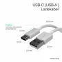 Flexline USB oplaad- & synchronisatiekabel, USB-A naar USB-C, 2.0, ABS, wit, 0,5m (FL31-13040)