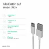Flexline USB oplaad- & synchronisatiekabel, USB-A naar USB-C, 2.0, ABS, wit, 0,5m (FL31-13040)