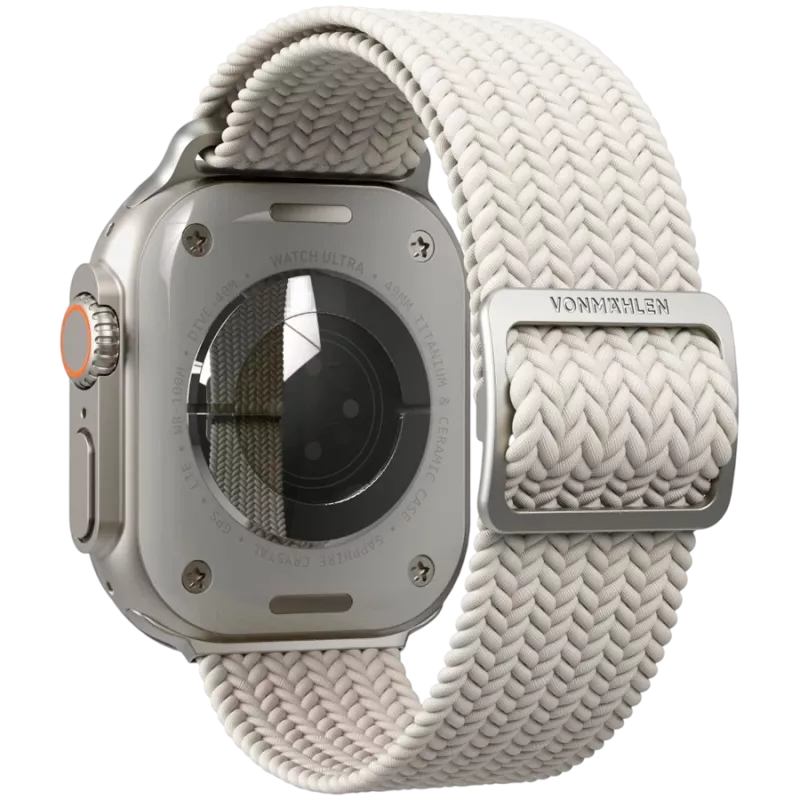 VONMÄHLEN Woven Loop voor Apple Watch 44mm, 45mm, 49mm - crème