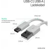 FLEXLINE FL31-13043 USB-A naar USB-C oplaad- en synchronisatiekabel, 2.0, ABS, wit, 2m