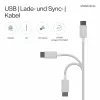 FLEXLINE FL31-13043 USB-A naar USB-C oplaad- en synchronisatiekabel, 2.0, ABS, wit, 2m