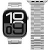 VONMÄHLEN Link armband 2 voor Apple Watch 44/45/46/49mm, edelstaal, zilver