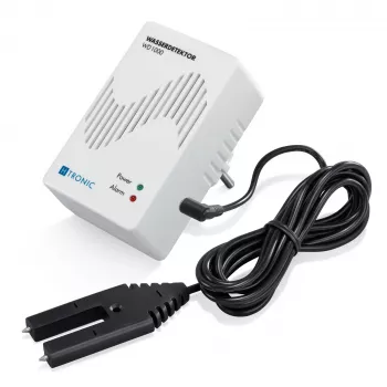 H-Tronic 1114720 watermelder met externe sensor, stekker, 230V AC, akoestisch alarm 85 dB, relaissuitgang, 2m sensorkabel