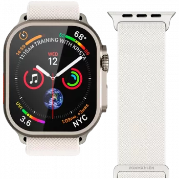 VONMÄHLEN Classic Nylon Loop voor Apple Watch 40/41/42mm, crème