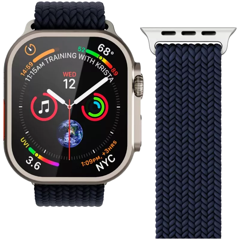 VONMÄHLEN geweven Loop voor Apple Watch 40/41/42mm, navy