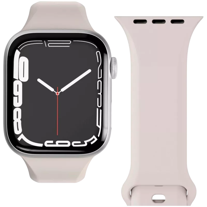 VONMÄHLEN Classic Band 2 voor Apple Watch 44mm, 45mm, 49mm, one size, crème