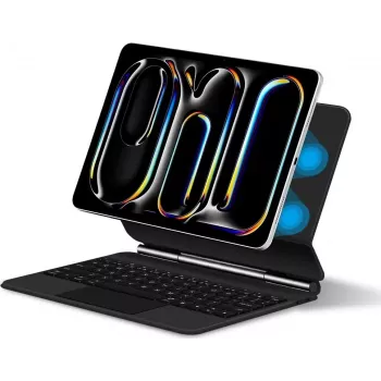 DIGISTOR HK ESR iPad Pro 13 inch (M4, 2024) toetsenbordhoes met verstelbare magnetische standaard, afneembare beschermhoes, Rebound 360 serie, grijs