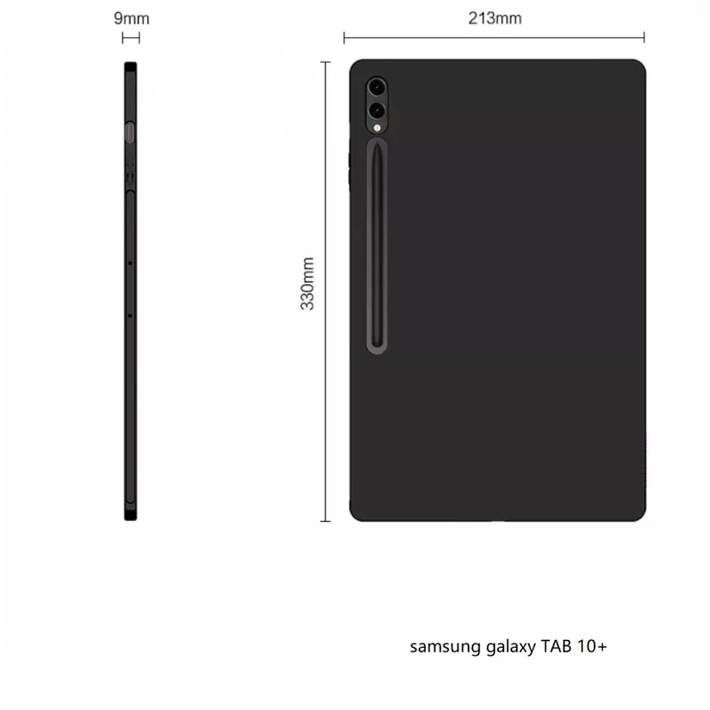 MRDISC achterzijde-afdekking voor Samsung Galaxy Tab S10+ 5G 256 GB, zwart TPU (MG-BCSGTABS105GSW)