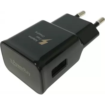 PowerRay PR-TA20EBE EU 2-pins USB-wandlader, 5V/2A, zwart, bulk