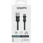 PowerRay USB-naar-micro-USB datakabel 2,0 m gevlochten zwart PR-DCUM200TBK