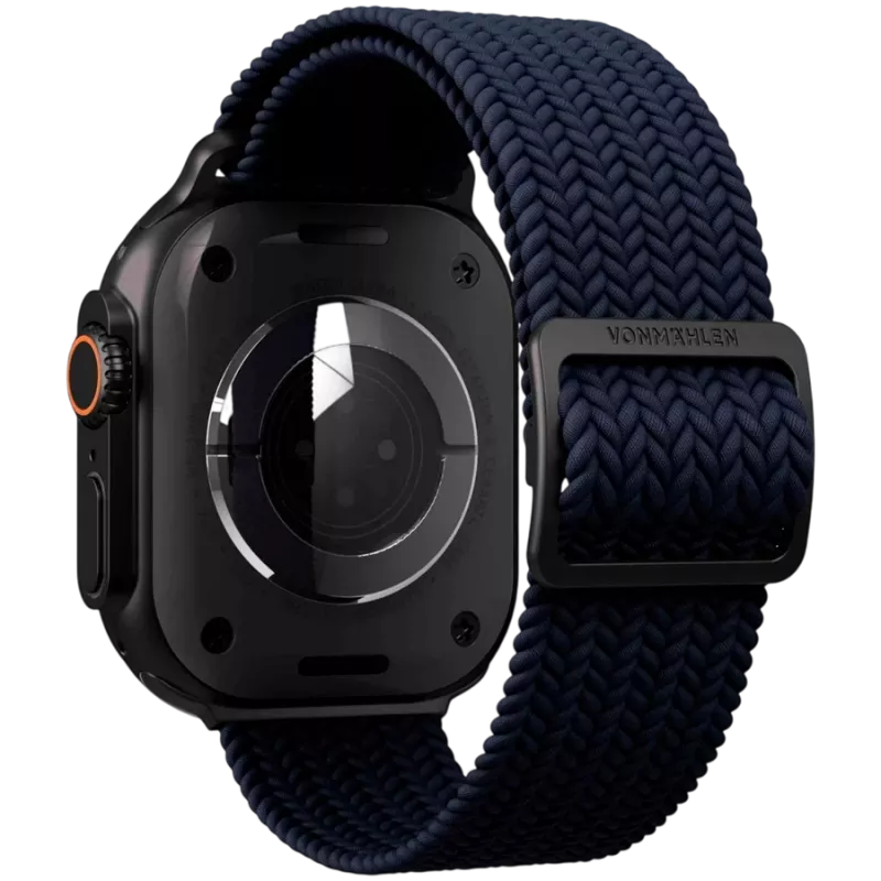 VONMÄHLEN Woven Loop voor 44/45/46/49mm Apple Watch, navy zwart