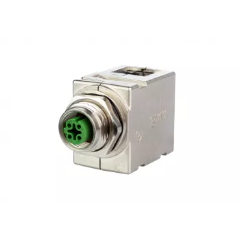 METZ MWN911A115 M12 A-gecodeerde 4-polige sensor/actuator inbouwstekkerverbinder, paneeldoorvoer, stekker naar bus, IP67