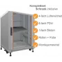 IT-BUDGET 19 inch netwerkkast SRK compleetset 12U 600x800 mm lichtgrijs voorgemonteerd