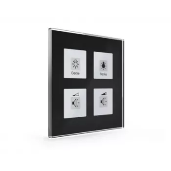 MDT BE-GT04S.01 Glass Push Button Plus 4-voudig zwart