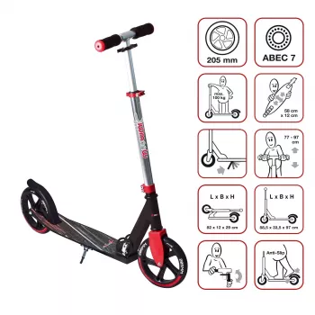 MUUWMI AU 565 aluminium trapstep, rood, 205 mm wielen